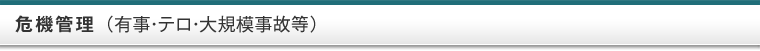 危機管理（有事・テロ・大規模事故等）